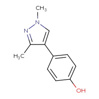 Chemical structure of 4-(1,3-dimethyl-1H-pyrazol-4-yl)phenol - CSSB00015459277