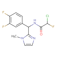 Chemical structure of 2-chloro-N-[(3,4-difluorophenyl)(1-methyl-1H-imidazol-2-yl)methyl]-2-fluoroacetamide - CSSB21332118334