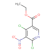 Chemical structure of ethyl 4,6-dichloro-5-nitropyridine-3-carboxylate - CSSB00010210606