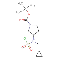 Chemical structure of tert-butyl (3S)-3-[(chlorosulfonyl)(cyclopropylmethyl)amino]pyrrolidine-1-carboxylate - CSSB06256272667