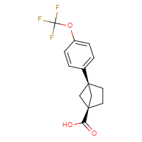 Chemical structure of (1r,4r)-4-[4-(trifluoromethoxy)phenyl]bicyclo[2.1.1]hexane-1-carboxylic acid - CSSB14929162715