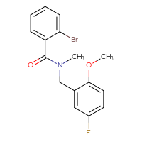 Chemical structure of 2-bromo-N-[(5-fluoro-2-methoxyphenyl)methyl]-N-methylbenzamide - CSSB15359668817