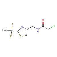Chemical structure of 2-chloro-N-{[2-(1,1-difluoroethyl)-1,3-thiazol-4-yl]methyl}acetamide - CSSB06261731875