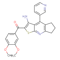Chemical structure of 5-(3,4-dimethoxybenzoyl)-8-(pyridin-3-yl)-4-thia-2-azatricyclo[7.3.0.0³,⁷]dodeca-1(9),2,5,7-tetraen-6-amine - CSSB00121662114