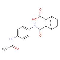 Chemical structure of 3-[(4-acetamidophenyl)carbamoyl]bicyclo[2.2.1]heptane-2-carboxylic acid - CSSB00028093346