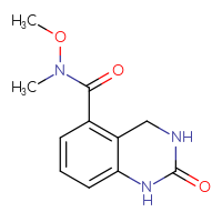 Chemical structure of N-methoxy-N-methyl-2-oxo-1,2,3,4-tetrahydroquinazoline-5-carboxamide - CSSB21151591052