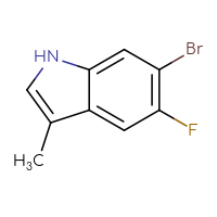 Chemical structure of 6-bromo-5-fluoro-3-methyl-1H-indole - CSSB00010719566