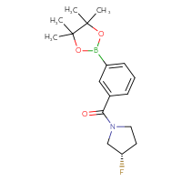 Chemical structure of (3S)-3-fluoro-1-[3-(4,4,5,5-tetramethyl-1,3,2-dioxaborolan-2-yl)benzoyl]pyrrolidine - CSSB02166475957