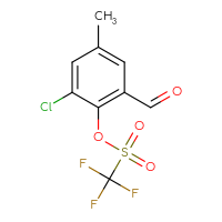 Chemical structure of 2-chloro-6-formyl-4-methylphenyl trifluoromethanesulfonate - CSSB20977114560