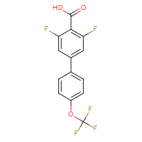 Chemical structure of 3,5-difluoro-4'-(trifluoromethoxy)-[1,1'-biphenyl]-4-carboxylic acid - CSSB00137326918