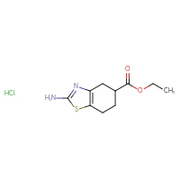 Chemical structure of ethyl 2-amino-4,5,6,7-tetrahydro-1,3-benzothiazole-5-carboxylate hydrochloride - CSSB20963516283