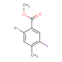 Chemical structure of methyl 2-bromo-5-iodo-4-methylbenzoate - CSSB00029437688