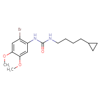 Chemical structure of 1-(2-bromo-4,5-dimethoxyphenyl)-3-(4-cyclopropylbutyl)urea - CSSB02123405073