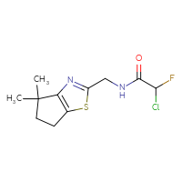 Chemical structure of 2-chloro-N-({4,4-dimethyl-4H,5H,6H-cyclopenta[d][1,3]thiazol-2-yl}methyl)-2-fluoroacetamide - CSSB21332117713