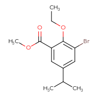 Chemical structure of methyl 3-bromo-2-ethoxy-5-(propan-2-yl)benzoate - CSSB21103684286