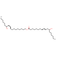 Chemical structure of (12R)-12-hydroxyoctadec-9-en-1-yl (12R)-12-hydroxyoctadec-9-enoate - CSSB00000103877