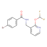 Chemical structure of 4-bromo-N-{[2-(difluoromethoxy)pyridin-3-yl]methyl}benzamide - CSSB01962877314