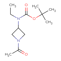 Chemical structure of tert-butyl N-(1-acetylazetidin-3-yl)-N-ethylcarbamate - CSSB00888009824