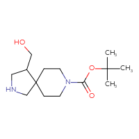Chemical structure of tert-butyl 4-(hydroxymethyl)-2,8-diazaspiro[4.5]decane-8-carboxylate - CSSB00010366084