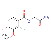 Chemical structure of 2-[(2-chloro-3,4-dimethoxyphenyl)formamido]acetamide - CSSB01434053505