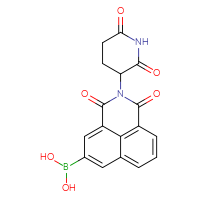 Chemical structure of [3-(2,6-dioxopiperidin-3-yl)-2,4-dioxo-3-azatricyclo[7.3.1.0⁵,¹³]trideca-1(13),5,7,9,11-pentaen-7-yl]boronic acid - CSSB14948340480