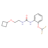 Chemical structure of 3-(2-cyclobutoxyethyl)-1-[2-(difluoromethoxy)phenyl]urea - CSSB02060990484