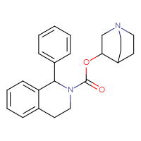 Chemical structure of 1-azabicyclo[2.2.2]octan-3-yl 1-phenyl-1,2,3,4-tetrahydroisoquinoline-2-carboxylate - CSSB00102523311