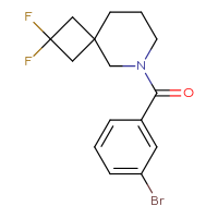 Chemical structure of 6-(3-bromobenzoyl)-2,2-difluoro-6-azaspiro[3.5]nonane - CSSB15210664152
