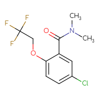 Chemical structure of 5-chloro-N,N-dimethyl-2-(2,2,2-trifluoroethoxy)benzamide - CSSB01432920091