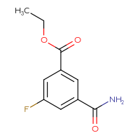Chemical structure of ethyl 3-carbamoyl-5-fluorobenzoate - CSSB01402450594
