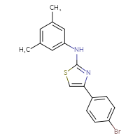 Chemical structure of 4-(4-bromophenyl)-N-(3,5-dimethylphenyl)-1,3-thiazol-2-amine - CSSB00000682979