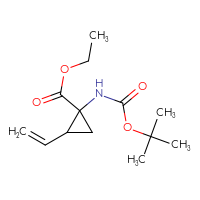 Chemical structure of ethyl 1-{[(tert-butoxy)carbonyl]amino}-2-ethenylcyclopropane-1-carboxylate - CSSB00000047820