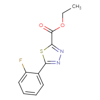 Chemical structure of ethyl 5-(2-fluorophenyl)-1,3,4-thiadiazole-2-carboxylate - CSSB00021963018