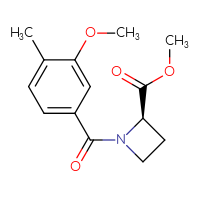 Chemical structure of methyl (2R)-1-(3-methoxy-4-methylbenzoyl)azetidine-2-carboxylate - CSSB06663560635