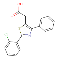 Chemical structure of 2-[2-(2-chlorophenyl)-4-phenyl-1,3-thiazol-5-yl]acetic acid - CSSB00020666440