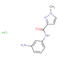 Chemical structure of N-(3-aminophenyl)-1-methyl-1H-pyrazole-3-carboxamide hydrochloride - CSSB00025717590