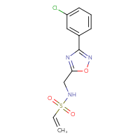 Chemical structure of N-{[3-(3-chlorophenyl)-1,2,4-oxadiazol-5-yl]methyl}ethene-1-sulfonamide - CSSB21332053495