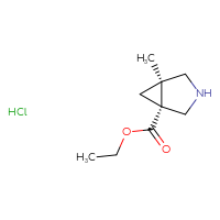 Chemical structure of ethyl (1R,5R)-5-methyl-3-azabicyclo[3.1.0]hexane-1-carboxylate hydrochloride - CSSB06744499867