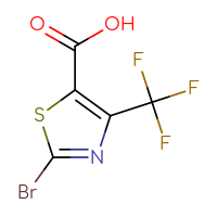 Chemical structure of 2-bromo-4-(trifluoromethyl)-1,3-thiazole-5-carboxylic acid - CSSB00010204579