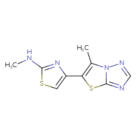 Chemical structure of N-methyl-4-{6-methyl-[1,2,4]triazolo[3,2-b][1,3]thiazol-5-yl}-1,3-thiazol-2-amine - CSSB00009999633