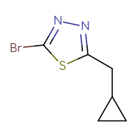 Chemical structure of 2-bromo-5-(cyclopropylmethyl)-1,3,4-thiadiazole - CSSB00011858884