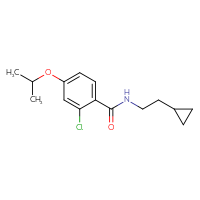 Chemical structure of 2-chloro-N-(2-cyclopropylethyl)-4-(propan-2-yloxy)benzamide - CSSB02017657596