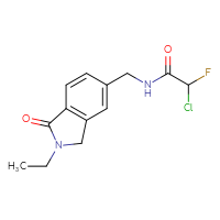 Chemical structure of 2-chloro-N-[(2-ethyl-1-oxo-2,3-dihydro-1H-isoindol-5-yl)methyl]-2-fluoroacetamide - CSSB21332123394
