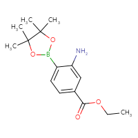Chemical structure of ethyl 3-amino-4-(4,4,5,5-tetramethyl-1,3,2-dioxaborolan-2-yl)benzoate - CSSB00010380730