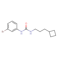 Chemical structure of 1-(3-bromophenyl)-3-(3-cyclobutylpropyl)urea - CSSB01030278347