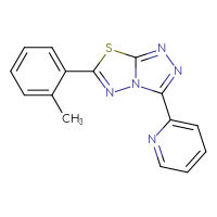 Chemical structure of 2-[6-(2-methylphenyl)-[1,2,4]triazolo[3,4-b][1,3,4]thiadiazol-3-yl]pyridine - CSSB00121616692