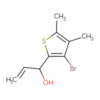 Chemical structure of 1-(3-bromo-4,5-dimethylthiophen-2-yl)prop-2-en-1-ol - CSSB02495507106
