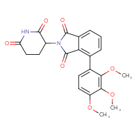 Chemical structure of 2-(2,6-dioxopiperidin-3-yl)-4-(2,3,4-trimethoxyphenyl)-2,3-dihydro-1H-isoindole-1,3-dione - CSSB06588568581