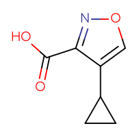 Chemical structure of 4-cyclopropyl-1,2-oxazole-3-carboxylic acid - CSSB00016032147