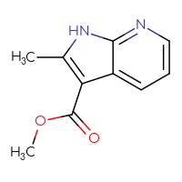 Chemical structure of methyl 2-methyl-1H-pyrrolo[2,3-b]pyridine-3-carboxylate - CSSB00010750391